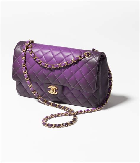 chanel purple bag flatlay|Classic 11.12 handbag, Gradient lambskin & gold.